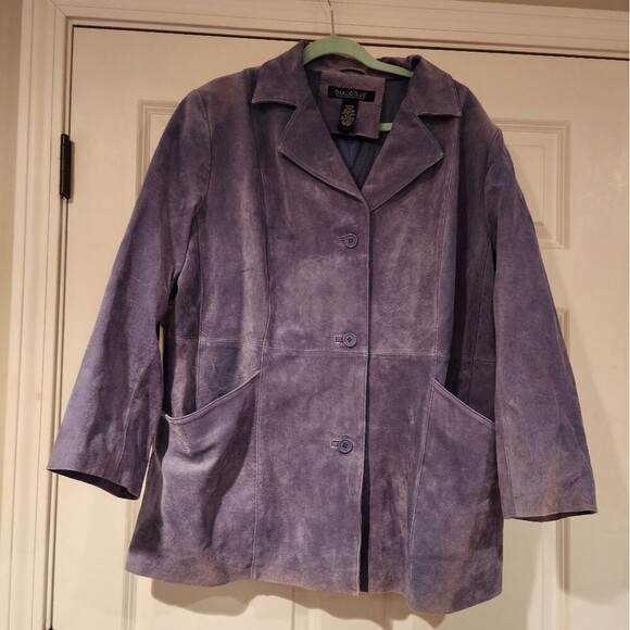 Dialogue vintage purple suede heavyweight jacket - Picture 1 of 6